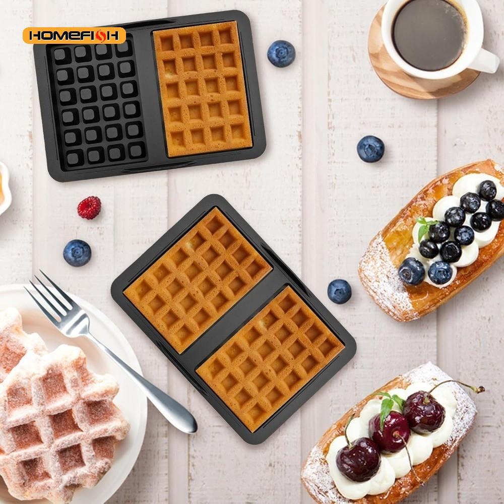 1/2 Stück Silikon Waffelform, Küchen Waffeleisen Quadratische Waffelform für Kuchen Schokolade Handwerk Süßigkeiten Seife Gebäckzubehör