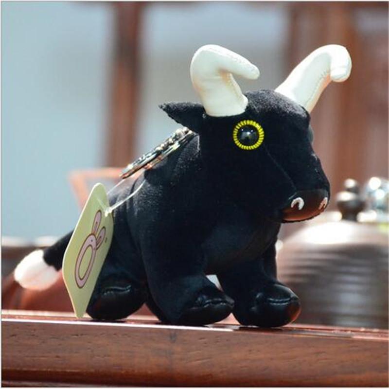 Simulation Bull Pendant Plush Toy Year of The Mascot Cartoon Animal Stuffed For Doll Children's Doll Ornaments 14CM