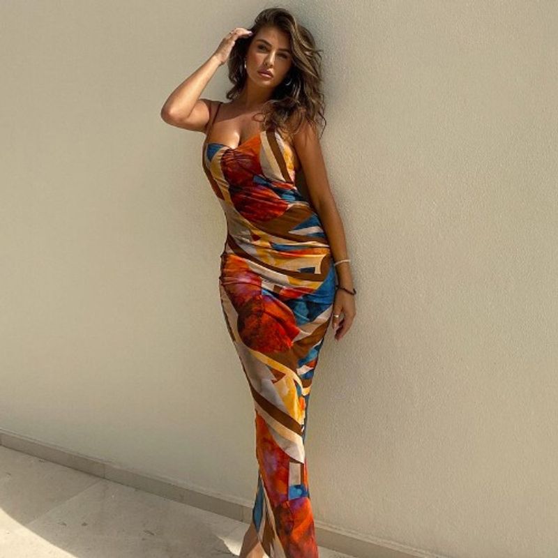 European Station Summer Backless Slim Fit Dress Tube Top