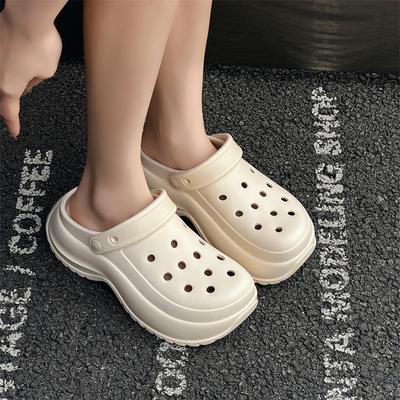 Summer Platform  Women Wear Heightening Fashion Bag Head Sandals, Versatile EVA Platform Seaside Two Slippers