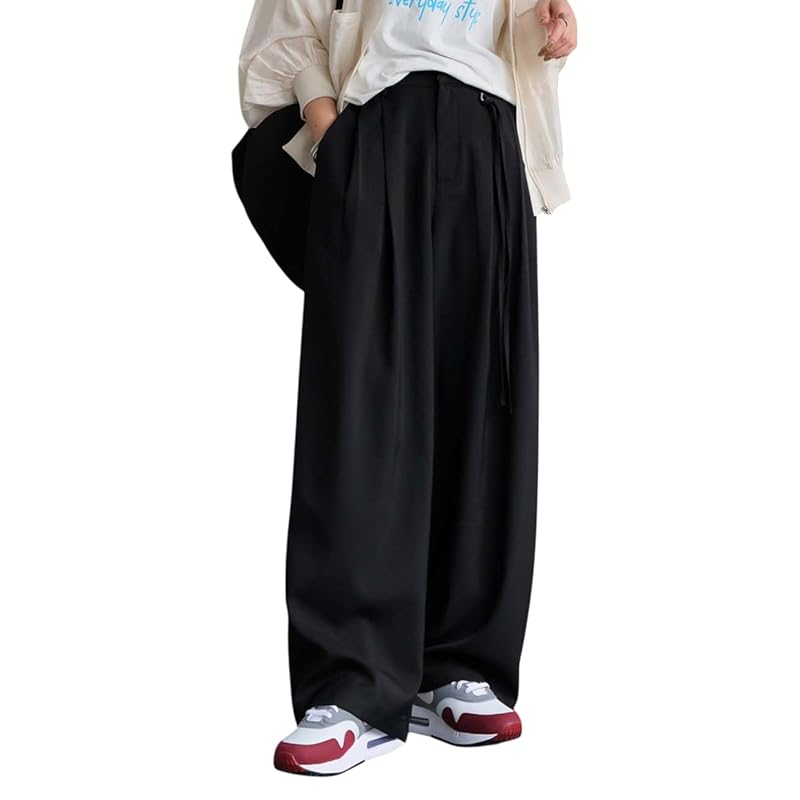 

[antiqua] [Antica] wide straight pants ladies bottoms long PK-01315 Medium 05 black