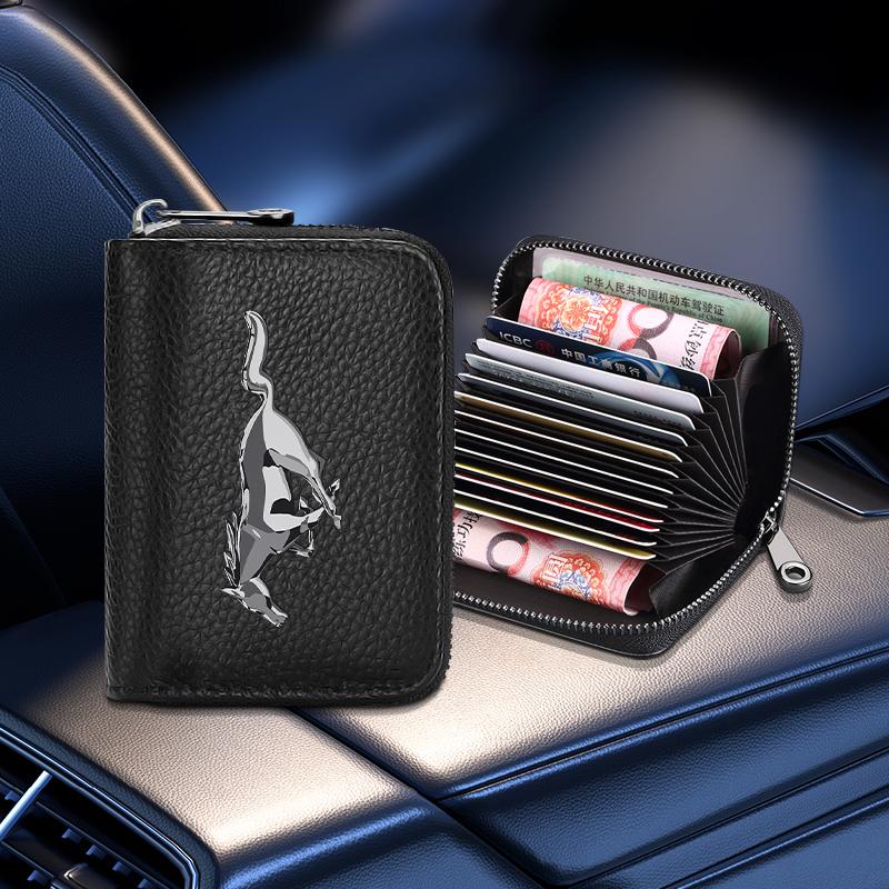 Echtes Leder Auto Führerschein Ausweis Personalausweis Reisepass Kartenetui Für Ford Focus Mk2 Mk3 Fiesta Ranger Mondeo S-MAX Kuga Mustang Autozubehör