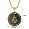 Hip Hop Masonic Mason Round Pendants Gold Color Stainless Steel Freemasonry Free-mason Necklace for Men Women Jewelry Gift 2025