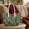 Colorful Geometric Pattern Casual Tote Bag for Daily Use Portable Stylish Shoulder Bag for Outdoor Shopping Travel