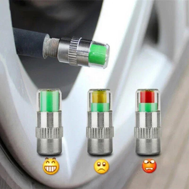 4/2 Piezas Sensor Indicador Ojo Alerta Tapa de Válvula Monitor de Presión de Neumáticos de Motocicleta Coche Herramienta de Inspección de Presión de Neumáticos Válvula de Neumático