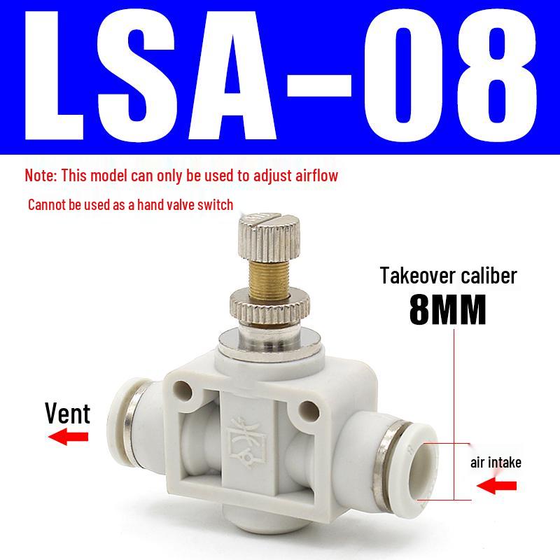 Adjustable Airflow Throttle Valve with Quick Connect (LSA 4/6/8/10mm)