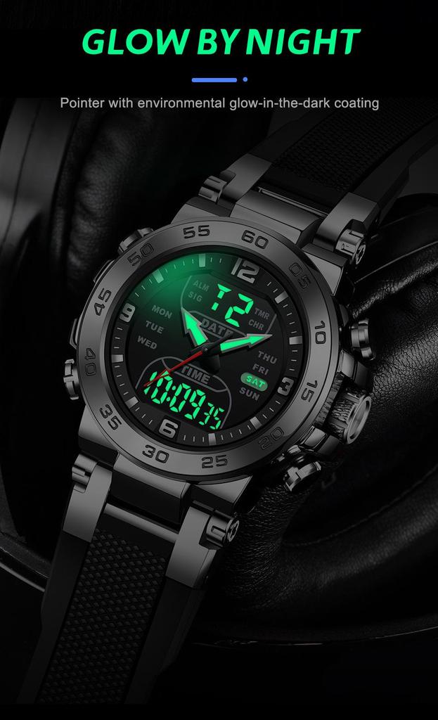FOXBOX Dual Display Fashion Electronic Sports Watch for Students