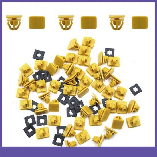50pcs Rectangle Car Rivet Fastener Door Trim Panel Retainer Bumper Clips