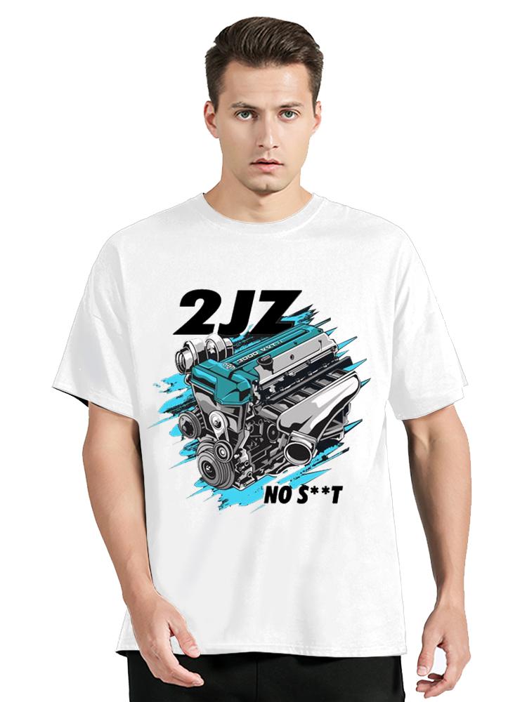 Japan Car 2JZ Engine Turbo Tuning JDM TShirt Summer Fashion Casual Cotton Graphic TShirt UnisexTops Tees Mens Clothing