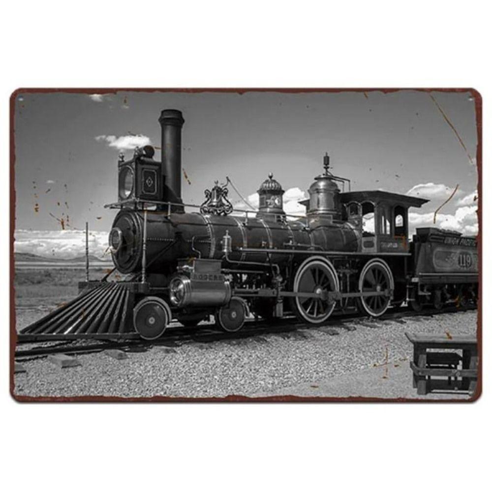 Metal Poster Classic Train Railway Landscape Wall Art Garage Home Decor