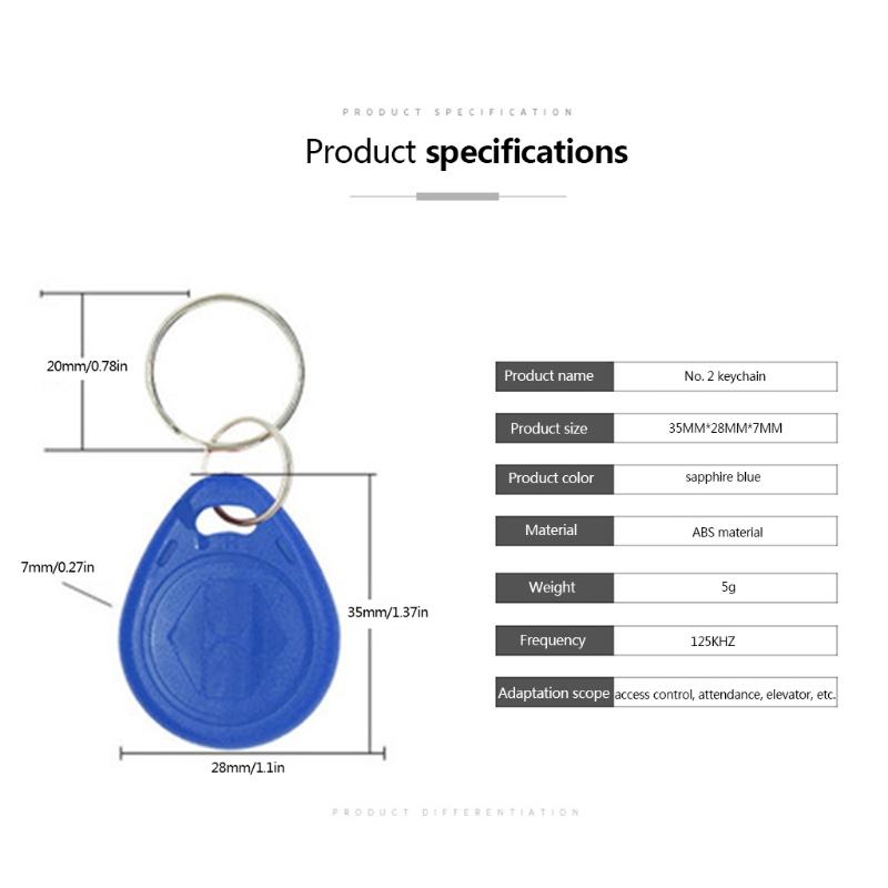 TK4100 RFID Keyfobs Keychain Tags Access Control for Key Cards Proximity Keychains for Smart ID Keycard for Key Fob Drop