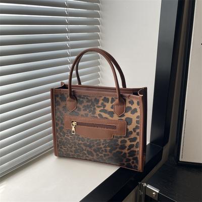 Premium Texture Leopard Print Big Bag, New Bag, Fashionable Single Shoulder Large Capacity Commuter Tote Bag Women