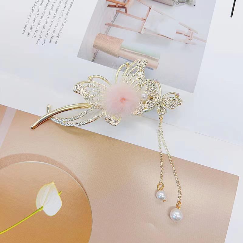 Lily of the Valley Hanfu Hairpin: Women's Elegant Tassel Bun Clip Hair Accessory