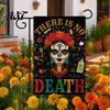 Bandiere da Giardino Giorno dei Morti, 12x18 Pollici Teschio Floreale Segni Decorativi per Cortile Scheletro Gotico Messicano Fiori Scheletrici Stendardo in Juta Double-Sided per Patio,
