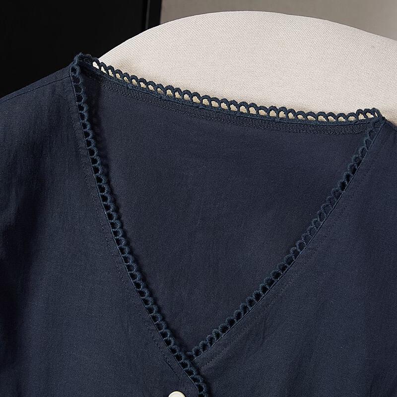 Women's V-Neck Linen Blend Ruffle Hem Vest