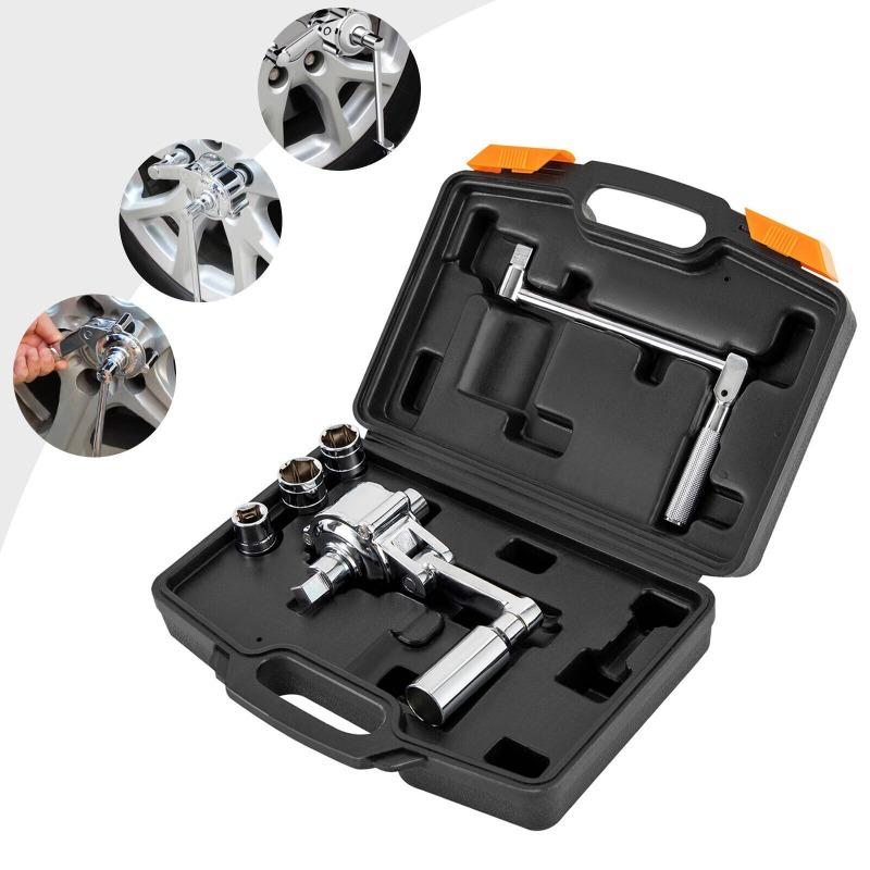 Torque Multiplier Wrench 12 Drive 320NM Lug Nut Remover 16 Times Trans Speed Labor Saving Wrench with 3 Free Socket Lug Wrench