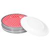 12PCS Salad Plate HighGrade Imitation Porcelain Dinnerware Tableware for Home Use(Red Dot )