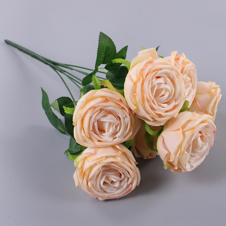 Single multi-headed rose wedding hotel decoration home road lead fake flower