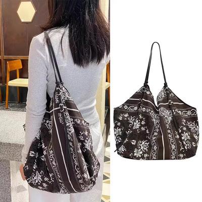 Large Capacity, Printed, Single Shoulder Shopping Bag, Tote Bag, New Spring/summer 2025 Style, Casual Women's Bag, Lazy, Commuting Handbag