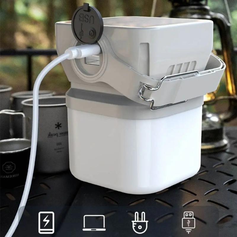 Solar Camping Lamp Portable Outdoor Tent Light Night Emergency Lights Type-C Rechargeable Lantern with Hook Tent Lamp Campinglight