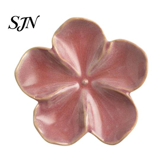 Unique Kiln Change Tableware Cherry Blossom Sauce Dish, Ceramic Sushi Soy Dipping Bowl, Small Appetizer Plates Decorative Seasoning Serving