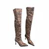 High Heel French Pointed Over Knee Boots Women's Boots 2025 New Spice Girls Pleated Pile Boots