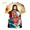 Christliches T-Shirt mit der Jungfrau Maria und der Mutter Gottes für Männer, Jesus liebt, lässiges Rundhals-T-Shirt, kurzärmelig, übergroßes Herren-T-Shirt