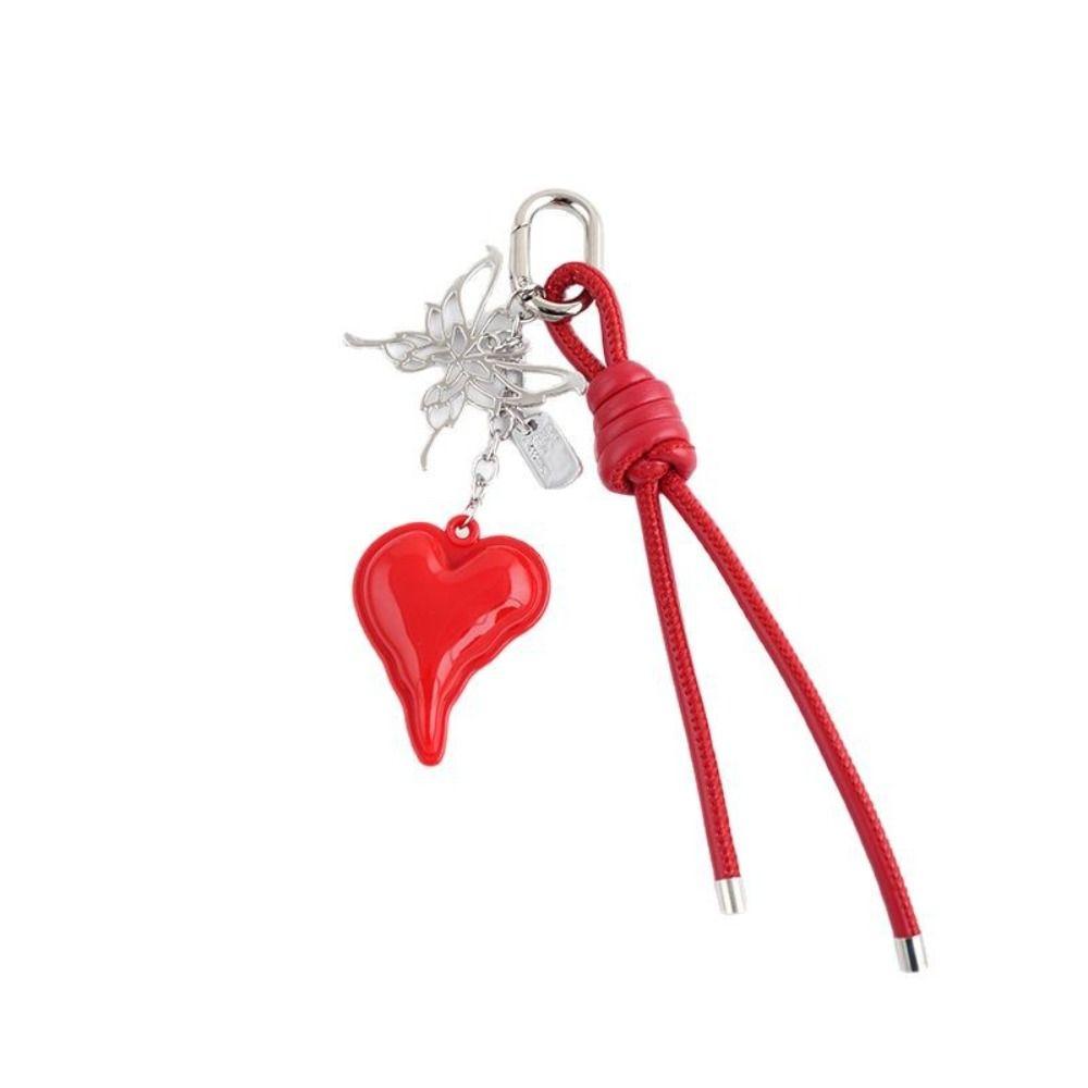 Hand-Woven Heart Shaped Bag Pendant Anti-Lost Braided Rope Key Chain  Birthday Parties
