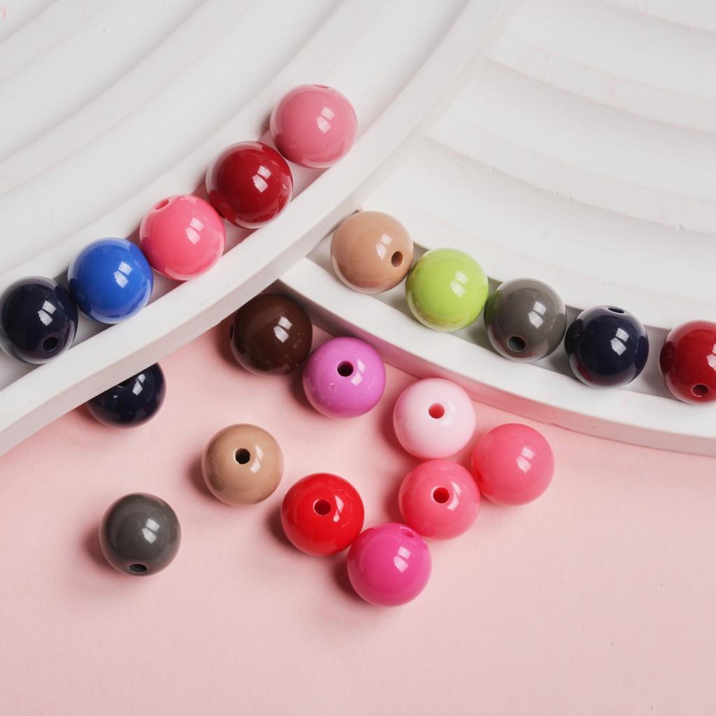 Loose Beads Solid color Acrylic 20Pcs 10mm Jewelry Making DIY For Pendant Wholesale Necklace Bracelet
