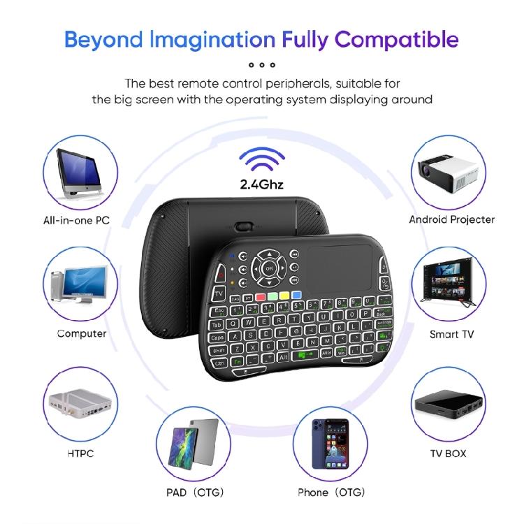 2.4GHz Mini Wireless Keyboard w/ Touchpad,Keyboard,LED Backlit,Portable Keyboard
