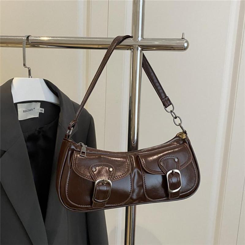 Chic Double Pocket Decor Handbag Shoulder Bag, Suitable for Parties, Outing, Vacations, Shopping, Daily Use, Elegant Ladies Bag