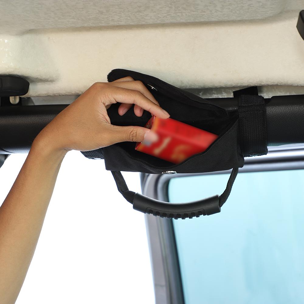 Car Door Top Grab Handle With Storage Bag For Jeep Wrangler  BJ40 Interior Accessories