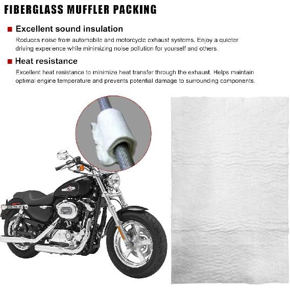 Muffler Mat, Motorcycle Fiberglass Exhaust Muffler Mat, Silencer Packing For 2-Stroke 4-Stroke ATV Dirt Bike For Exhaust Pipe Wrap Mufflers,