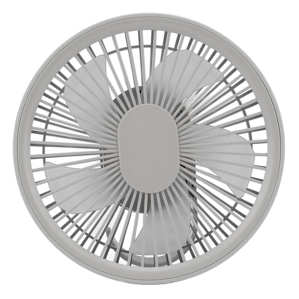 Outdoor Night Light Ceiling Fan 2 In 1 Portable USB Charging LED Fan for Home Car Office Desk Camping Travel Grey