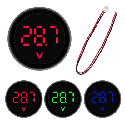 DC 4-100 V LED dijital ekran Yuvarlak Iki telli Voltmetre DC Dijital Araba Gerilim Akım Ölçer Volt Dedektörü Test Cihazı Monitör Bölmesi