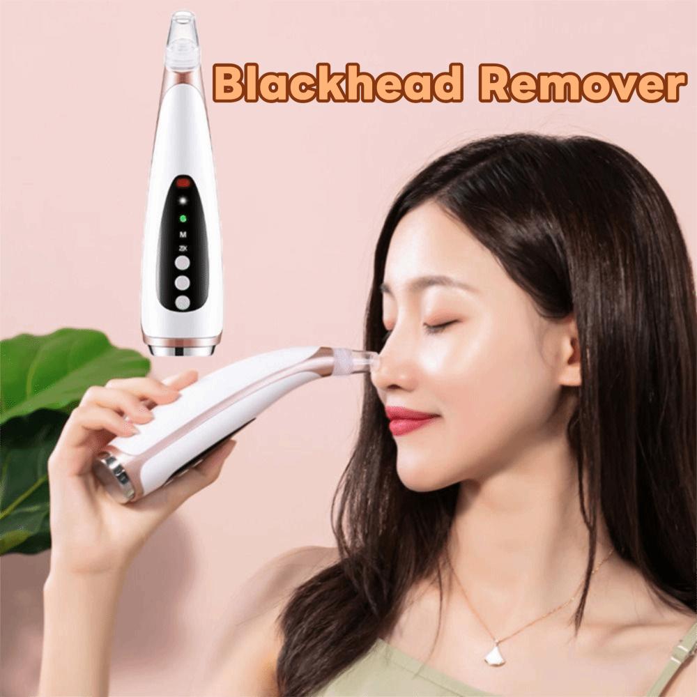Hot Compress Electric Blackhead Remover With 6 Replacement Head Vacuum Suction Acne Tool  Women