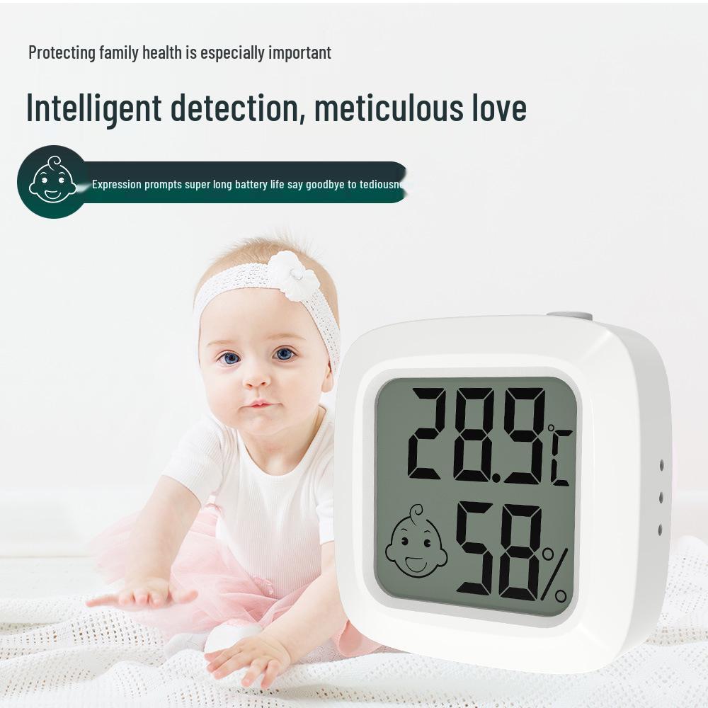 High-Precision Digital Indoor Baby Thermometer with Smiley Display and Built-in Magnetic Mount