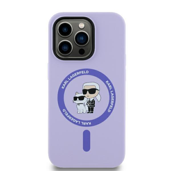 Karl Lagerfeld Klhmp14Xscmkcrhu Iphone14 Pro Max 6.7 Purpurowy/Purple Hardcase Silicone Karl&Choupette Heads Ring Magsafe