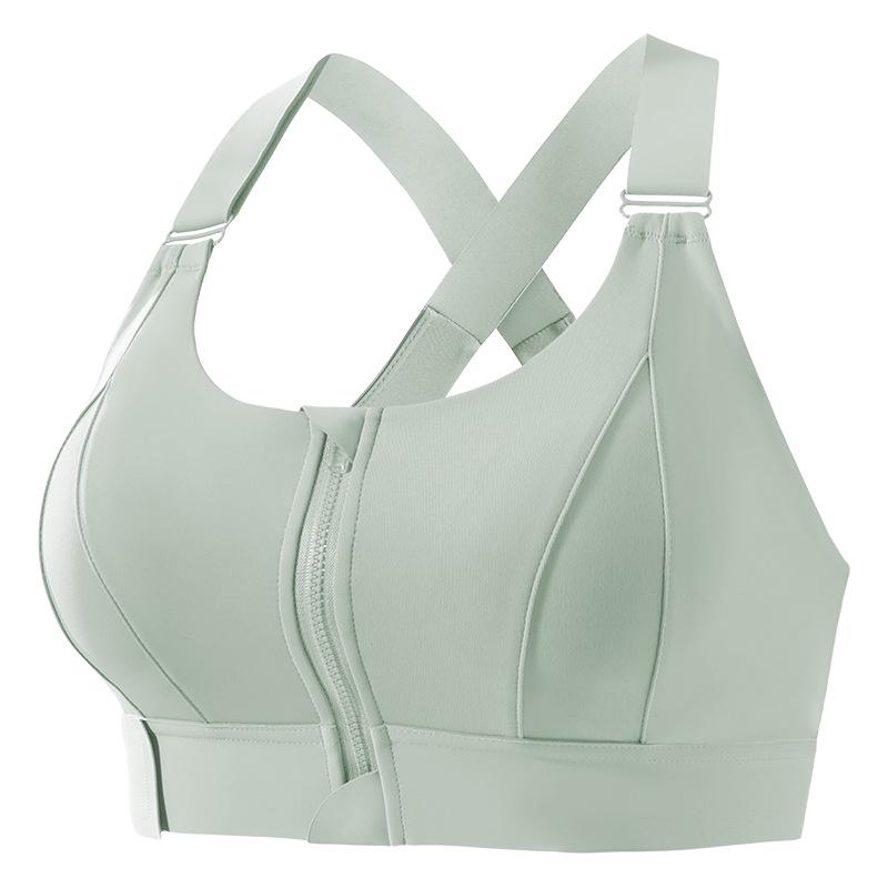 High-Elasticity Shockproof Sports Bra with Front Zipper, Plus Size, Anti-Sagging, Beautiful Back Design