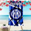 Asciugamano da Spiaggia Personalizzato con Stampa Inter Milan, Asciugamano Grande Morbido ad Asciugatura Rapida per Spiaggia Campeggio Nuoto