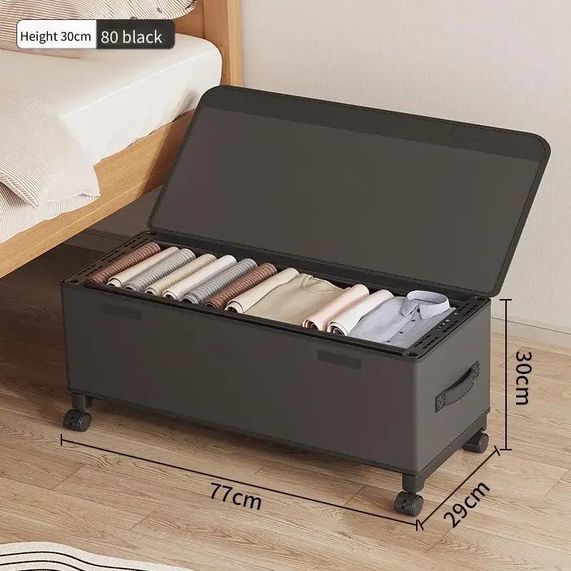 Non-Woven Multifunctional Clothes Storage Box With Wheels Movable Underbed Organizer Rolling Chest of Drawers for Clothing Goods