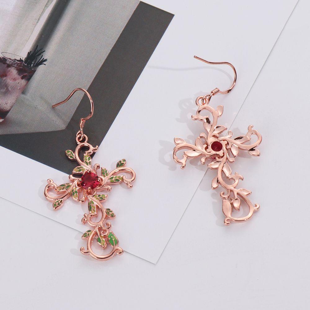 Crystal Rose Gold Cross Pendant God We Trust Necklace Earrings Jewelry Sets Crystal Rose Gold Cross Pendant God We Trust Necklace Earrings Jewelry Sets