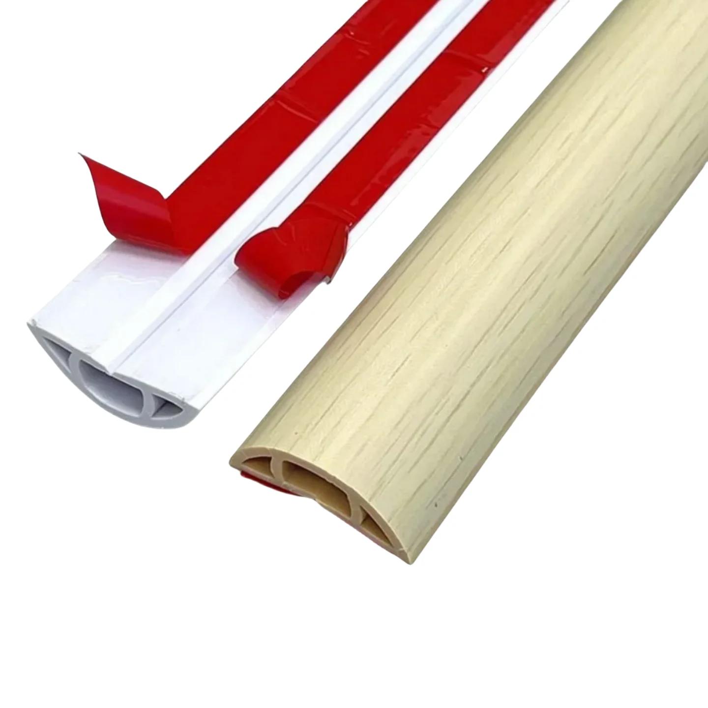 

1PC 1M/2M/3Meters Maple Wood Grain Floor Cable Cover PVC Cord Protector Hider Power Cable Sleeves Extension Wall Electric Wire 1m