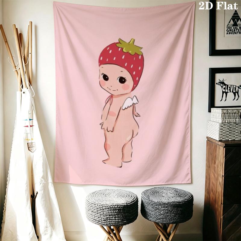 Sonny Angel Wall Tapestry Aesthetic Wall Hanging Printed Fabric Blanket Decorative Tapestries for Bedroom Living Room Home Decor