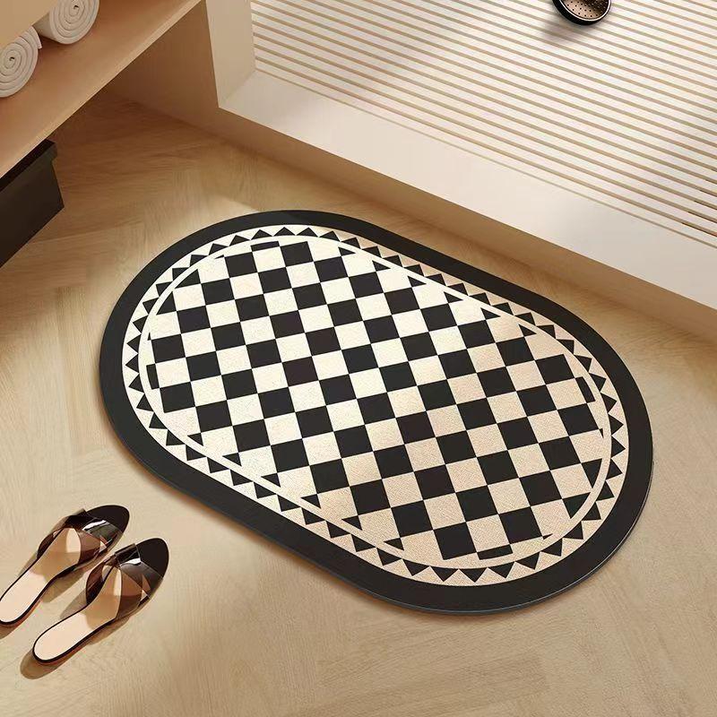 

Коврик для пола в ванной, быстросохнущая впитывающая подкладка, диатомовая земля, входная дверь в ванную комнату, противоскользящий и грязеотталкивающий 40X60cm 15.7X23.6in