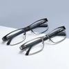 Anti-Blue Light Business Titanium Alloy Reading Glasses Men Non Spherical 12 Layer Coated Lenses Hyperopia Eyewear +1.0 To +4.0