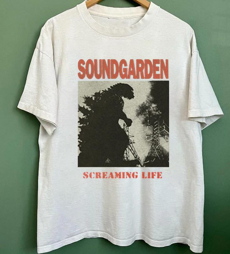 Винтажная футболка Soundgarden с кричащей жизнью Подарок для фанатов Белая S-5XL SN031 Унисекс Футболка XXXXL