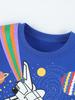 Boys' Luminous Airplane Print Short Sleeve T-shirt – European & American Style Round Neck 
