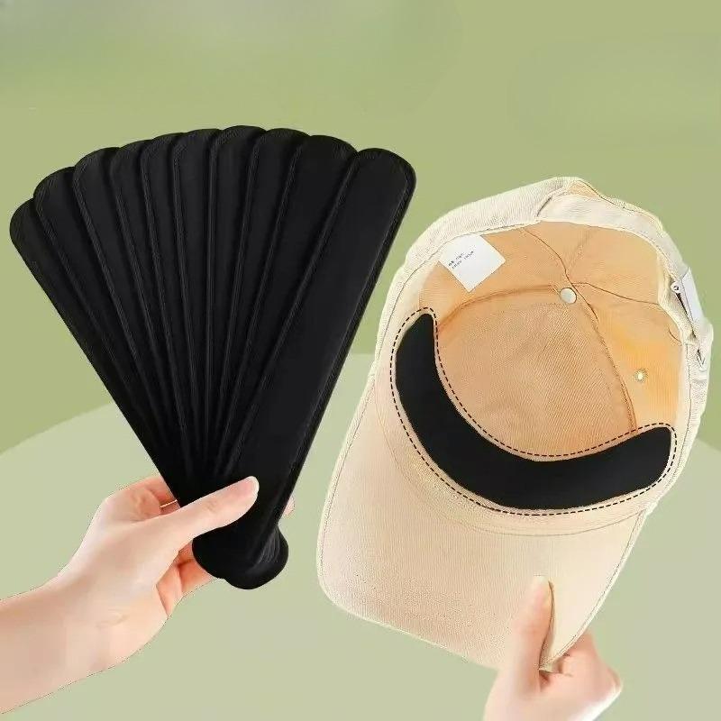 100pcs Soft Disposable Hat Sweat Pad Adjustable Absorbent Hat Liner for Baseball Caps Shirts Collar Protector Hiking Accessories