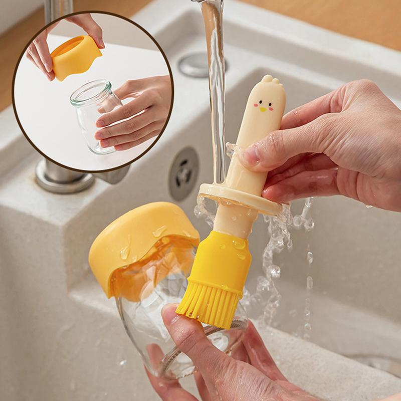 Silikonborste Oljeflaska Matlagning Grill Kök Kryddflaska Set Oljepensel Grillpensel Värmebeständig Grillpensel Utomhus Grillverktyg